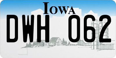 IA license plate DWH062