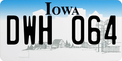 IA license plate DWH064