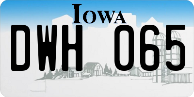 IA license plate DWH065