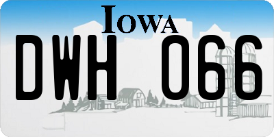 IA license plate DWH066