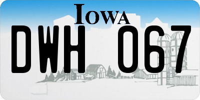 IA license plate DWH067