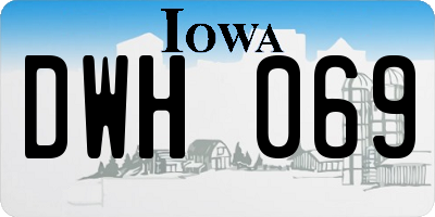 IA license plate DWH069