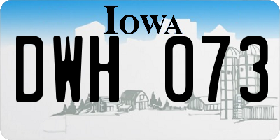 IA license plate DWH073