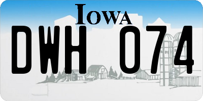 IA license plate DWH074