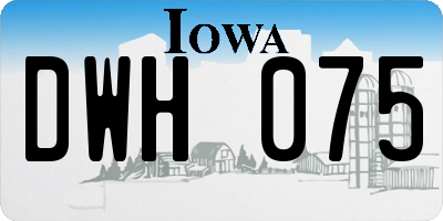 IA license plate DWH075