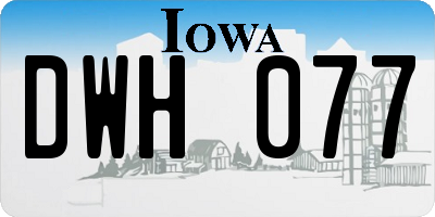 IA license plate DWH077