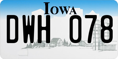 IA license plate DWH078