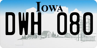 IA license plate DWH080