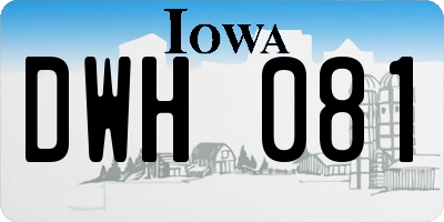IA license plate DWH081
