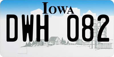 IA license plate DWH082