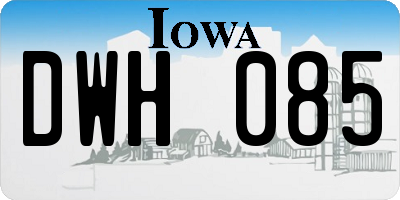 IA license plate DWH085