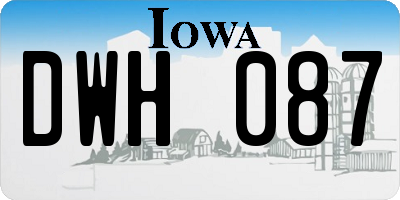 IA license plate DWH087