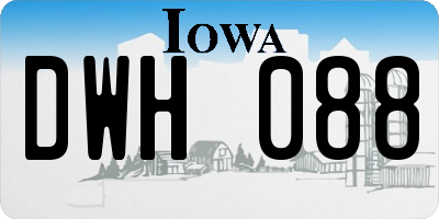 IA license plate DWH088