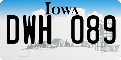 IA license plate DWH089