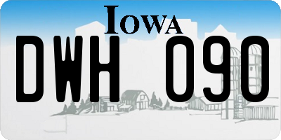 IA license plate DWH090
