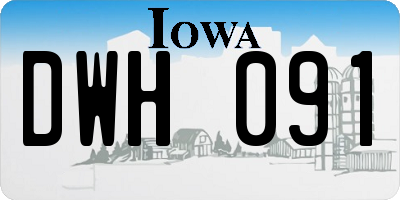 IA license plate DWH091