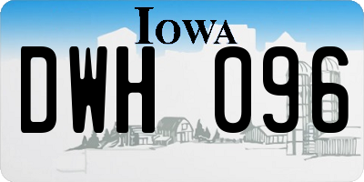 IA license plate DWH096