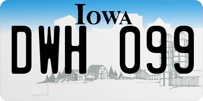 IA license plate DWH099