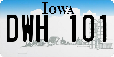 IA license plate DWH101