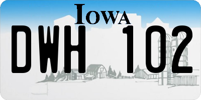 IA license plate DWH102