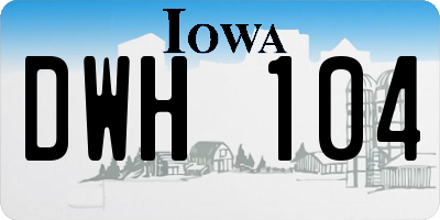 IA license plate DWH104