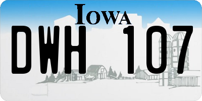 IA license plate DWH107