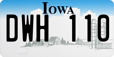 IA license plate DWH110