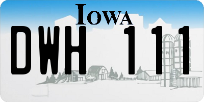 IA license plate DWH111