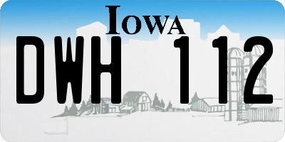 IA license plate DWH112