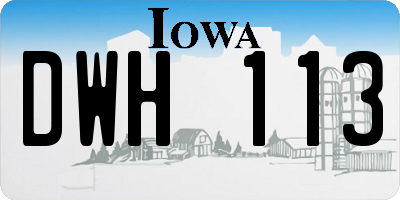 IA license plate DWH113