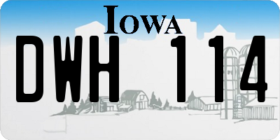 IA license plate DWH114