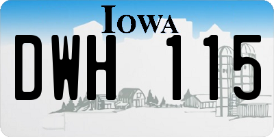 IA license plate DWH115