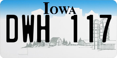 IA license plate DWH117