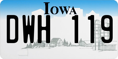 IA license plate DWH119