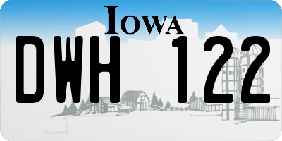 IA license plate DWH122