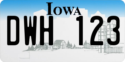 IA license plate DWH123
