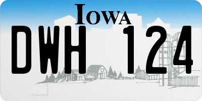IA license plate DWH124