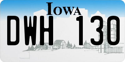 IA license plate DWH130