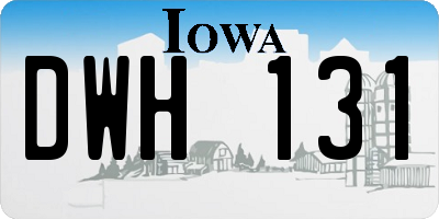 IA license plate DWH131