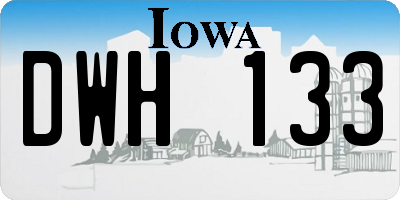 IA license plate DWH133