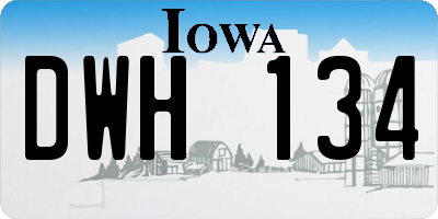 IA license plate DWH134