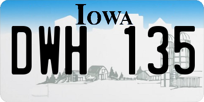 IA license plate DWH135