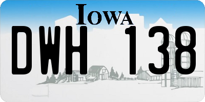 IA license plate DWH138