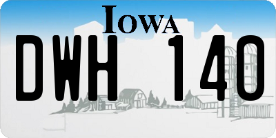 IA license plate DWH140