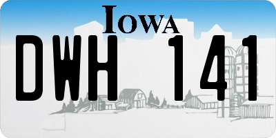 IA license plate DWH141