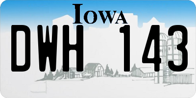 IA license plate DWH143