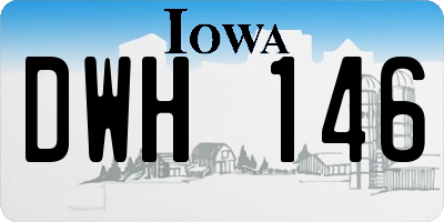 IA license plate DWH146