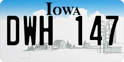 IA license plate DWH147