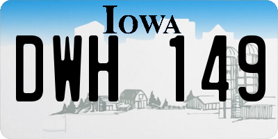 IA license plate DWH149
