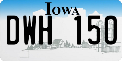 IA license plate DWH150